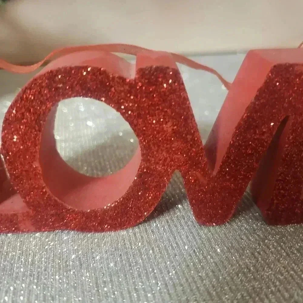 Red Love Glitter Ornament